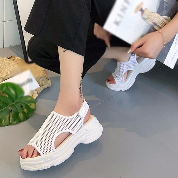 

women summer platform sandals fashion women's breathable sandals ladies casual sponge cake bottom fish mouth #g3, Black