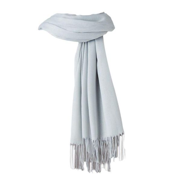 

200x70cm women girls candy solid color scarf with fringe tassels autumn winter soft warm long slim shawl blanket wraps, Blue;gray