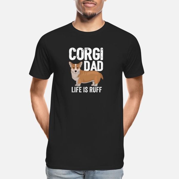 

corgi mens - corgi dad life is ruff designers graphic t shirt black tracksuit hoodie sweatshirt
