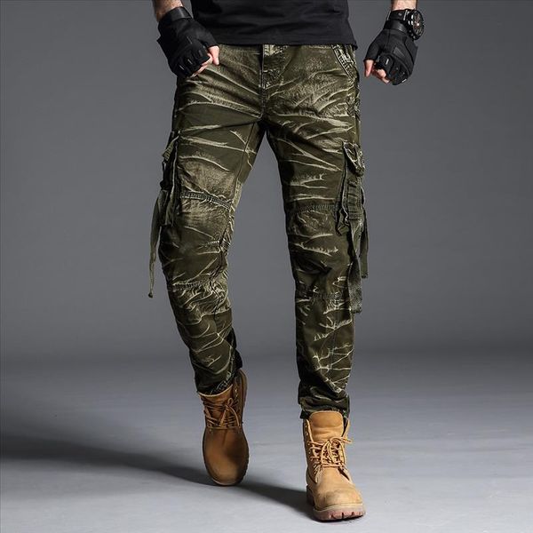 

camouflage pants men cotton tall clothing straight loose long trouser many pocket 2021 military black mens camo cargo pants