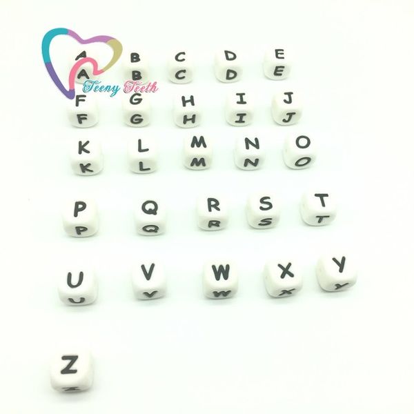 

teeny teeth 26 pcs alphabet bead silicone letter beads baby teething alphabet bpa silicone bead for diy baby teething toys y200730