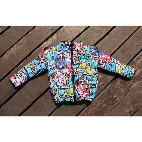 

girls coat new children jacket print kids warm jackets winter baby clothing outerwear nice 3d butterfly lj200813, Blue;gray