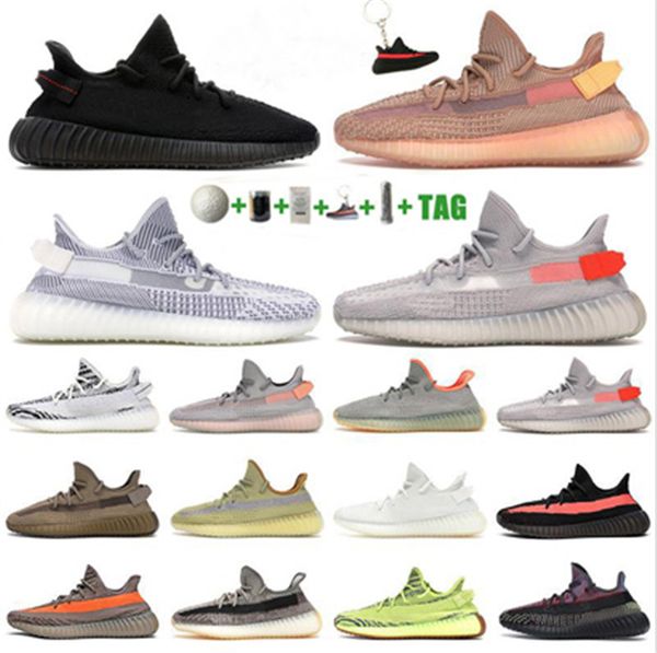 

new v2 cinder running shoes kanye west ash pearl tail light zebra sports sneakers cloud white fade cream beiuga trainers men women shoes