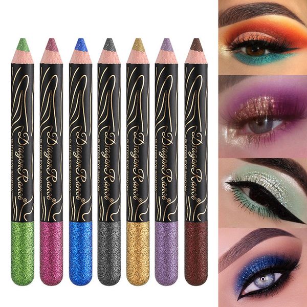 Glitter Eyeshadow Stick Soft Smooth Cream Eye Shadow Crayon Pencil Waterproof Long Lasting Shiny Coloured Pearlescent Highlighter Eye Makeup