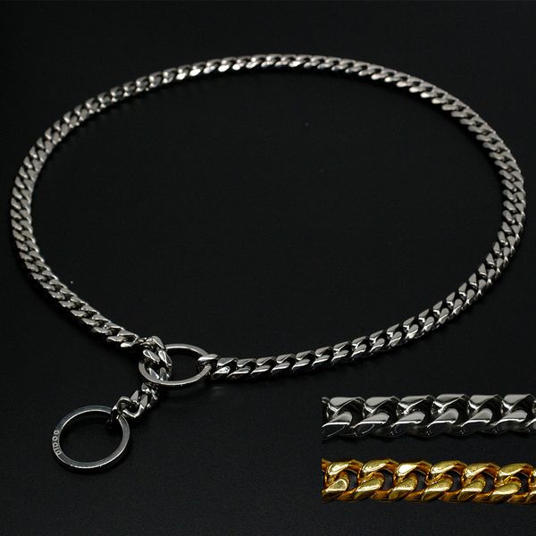 

stainless steel collar dog training, 3mm metal anti slip chain for bulldog, of charge, 7 sizes