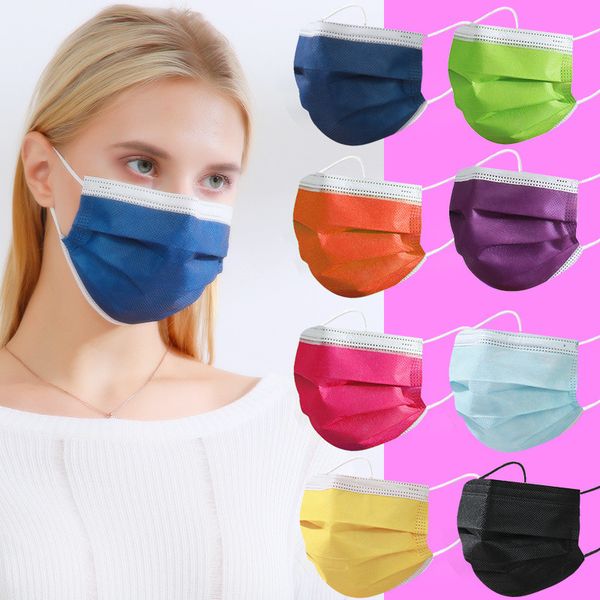 

12 colors disposable mask black pink 3 layers breathable mask fashion designer face masks dhl shipping