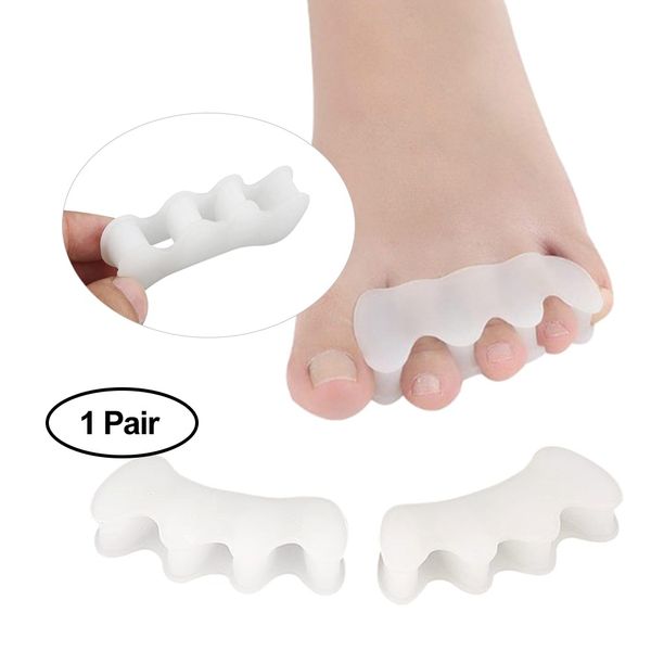 

1 pair toe separators straightener three holes toe spacers corrector foot care tool for men and women