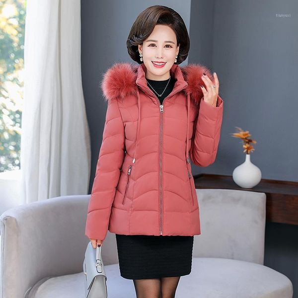 

solid women winter long parka thick causal jackets office ladies slim plus size hooded fur collar coat femme warm outwear mujer1, Black