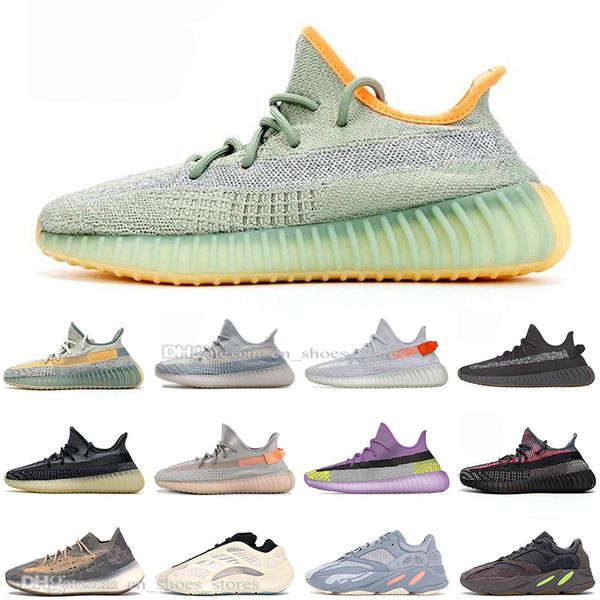 

israfil black static reflective kanye west men running shoes desert sage cloud white synth asriel earth flax men women trainers sneakers