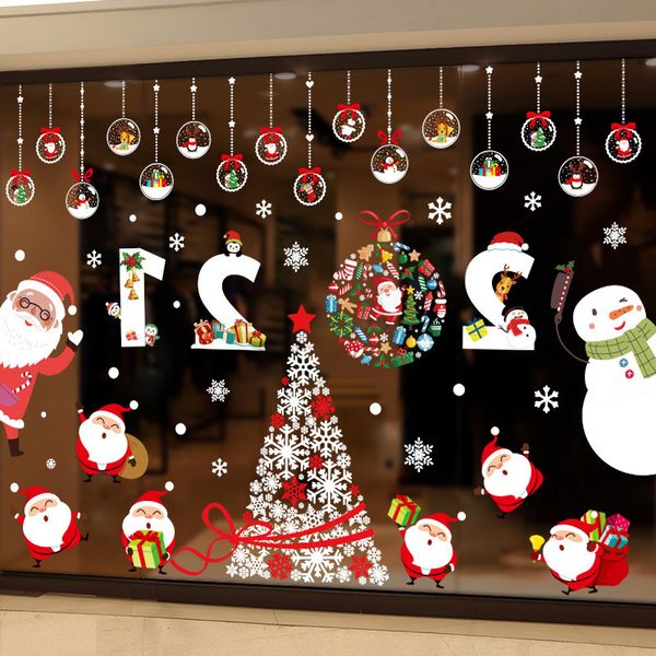 

decorate shops decoration shop layout tree creative snowflake window glass stickers