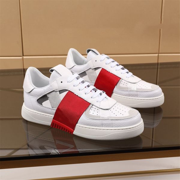 

2020 luxury design new fashion men platform shoes and open sneakers women striped studded casual women shoes ing, Black;red