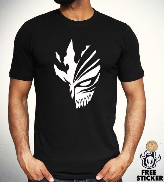 

bleach hollow маска ичиго bankai аниме косплей black top новизны мультфильм мужчины новая мода спорт толстовка с капюшоном толстовка футболк
