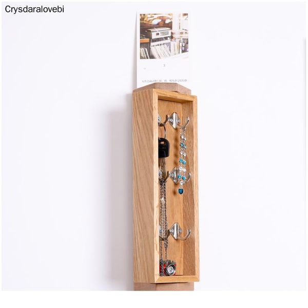 

white oak rotating key box full solid wood vanity mirror entrance key box wall hanging storage wood wall hook coat hoo sqczbj