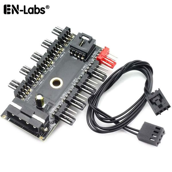 

computer cables & connectors molex 4pin sata to 10 port 4 pin pwm fan hub controller rpm feedback cable,cpu cooler splitter for 4-pin 3pin c