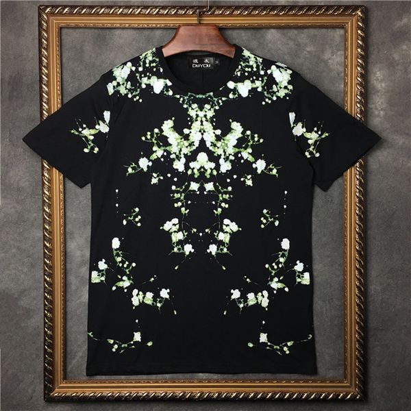 

men's short-sleeved t-shirt covered plum blossom pattern women shirts|streetwear 2191001564 vv80, White;black