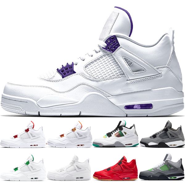 

sale 4 4s basketball shoes mens black cat black pizzeria carnival cool grey count purple denim encore fire red sneakers sport shoes