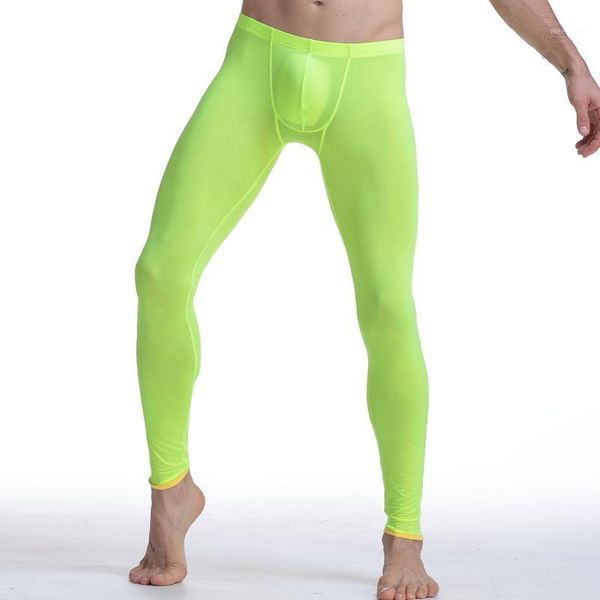 

new aibc men's underwear lounge pants viscose mid waist trousers tight underwear fashion high-elastic1, Black;brown