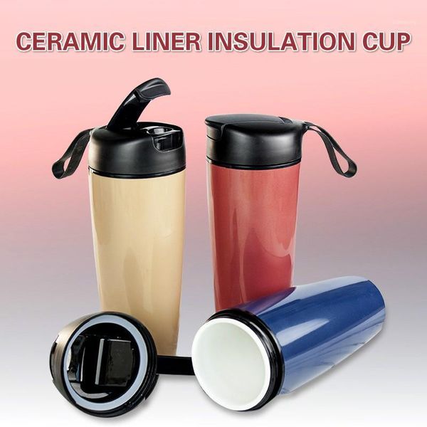

the new double-layer ceramic liner insulation cup sports healthy fashion portable car hand cup insulation time 0-6 hours1