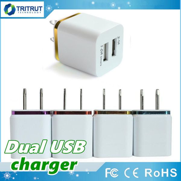 

5v 2.1a + 1a double usb ac travel us wall charging plug dual charger for smart phone adapter mq200