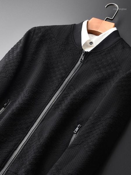 

2020new fashion jacket dimensional dark textured yarn dyed fabric men casual fashionable spring mandarin collar 4xl1, Black;brown