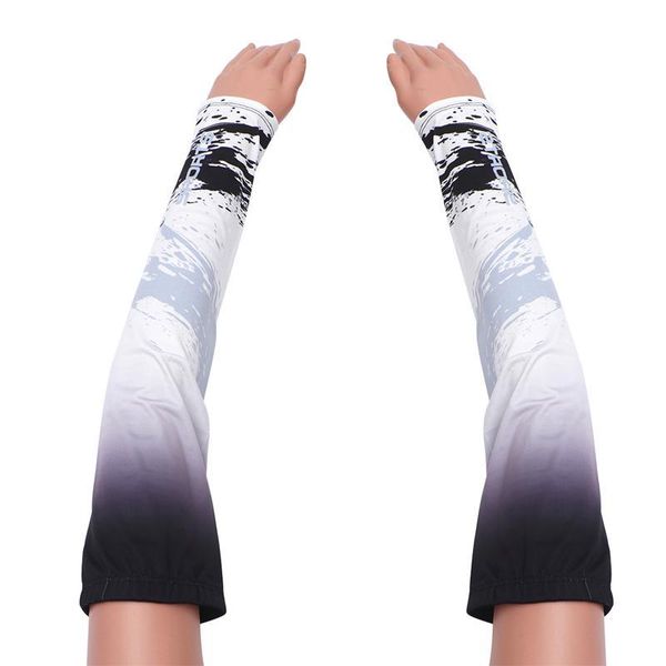 

elbow & knee pads 1 pair of sleeves breathable creative durable sunscreen ice silk for outdoor riding, Black;gray