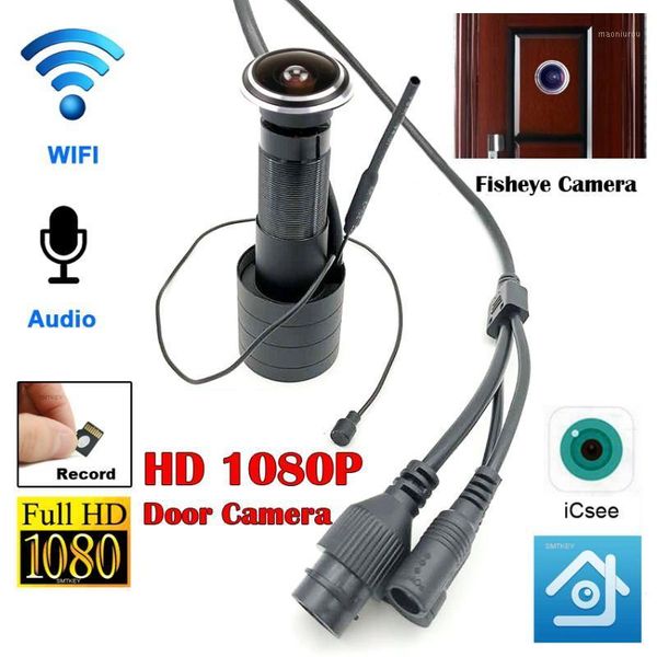 

cameras hd audio 1080p door eye hole mini peephole ip p2p camera wide angle fisheye cctv security network wifi with micro tf card1