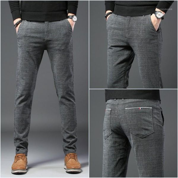 

fashion new cotton men pants straight spring and summer long male classic business casual trousers full length mid1, Black