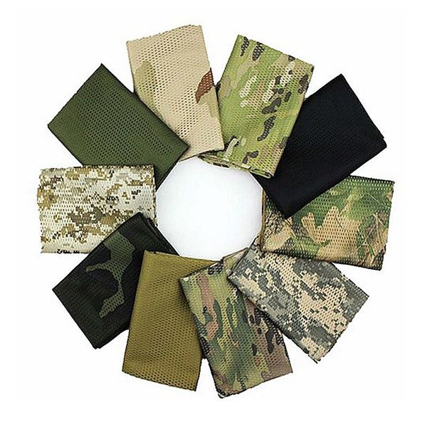 

scarves ly multi-purpose fish net mesh tactical camouflage scarf neckerchief for outdoor activities and war game dod886, Blue;gray