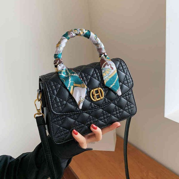 

silk scarf hand women's fashion lingge embroidered thread single shoulder with foreign style and small square