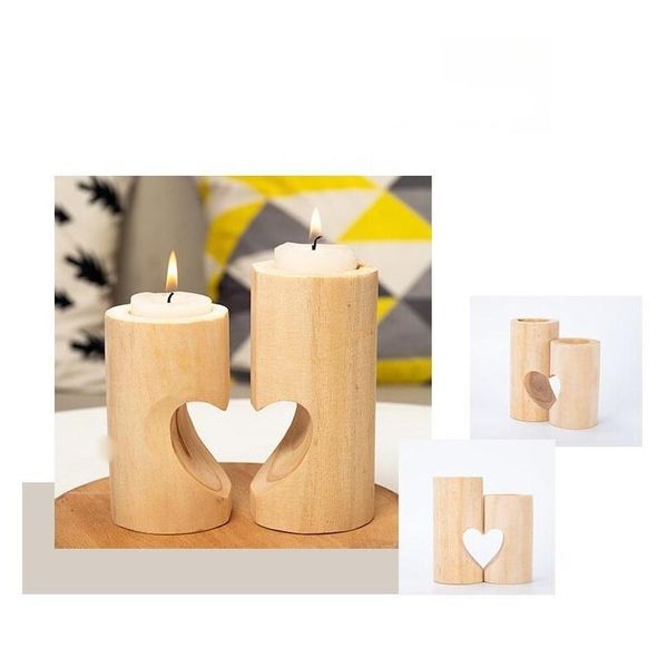 

wooden tea light candle holder heart hollowed-out candlestick romantic table decoration for home birthday party we jllhwe insyard