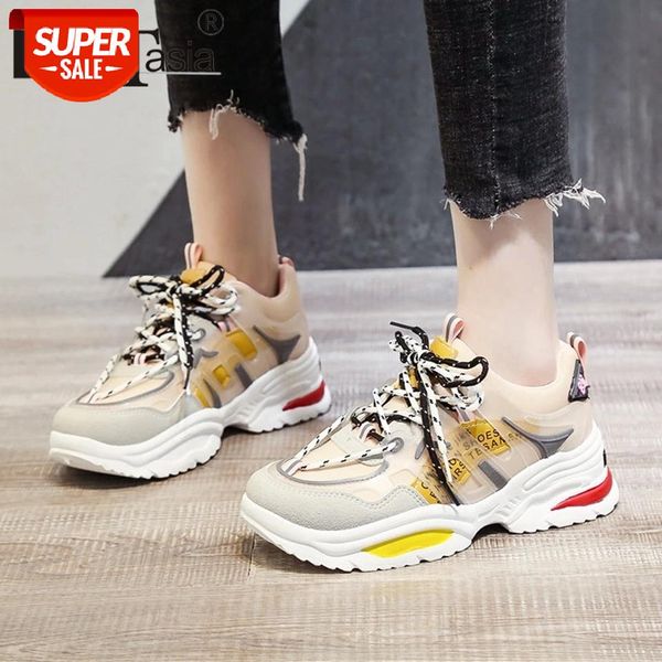 

doratasia female mixed color sneakers casual sneakers women round toe shoelace chunky thick solid leisure shoes woman #p87p