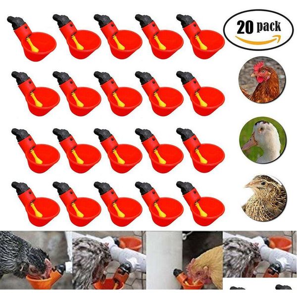 

10pcs 20pcs 40pcs poultry water drinking cups plastic poultry chicken hen automatic drinker r0l6d