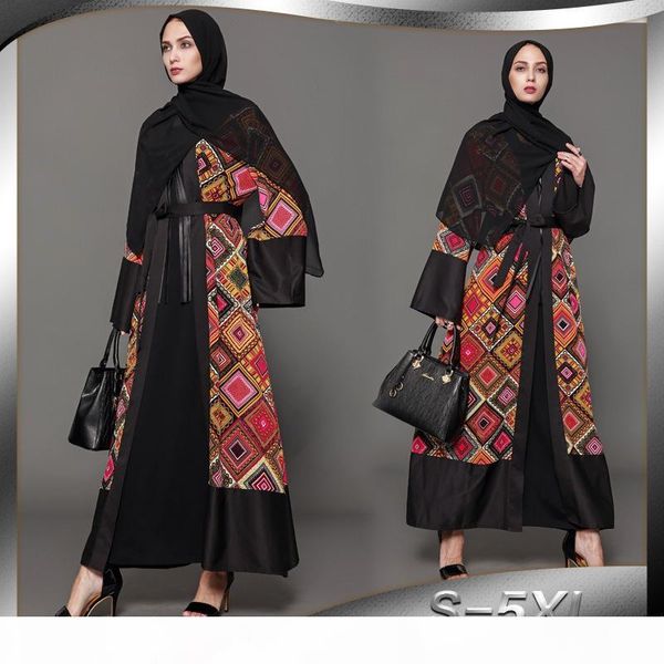 

plus size 5xl abaya dubai printed plaid hijab muslim dress qatar uae abayas women jilbab robe musulmane turkish islamic dress, Red