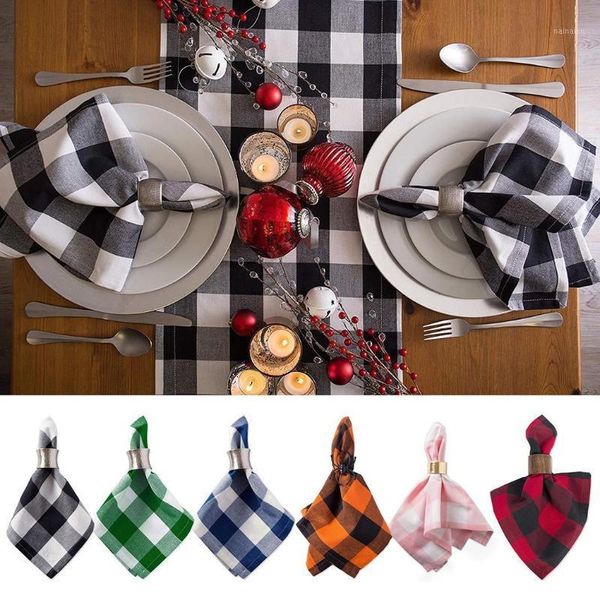 

european style simple plaids washable insulation napkin kitchen towel 6 style napkin towel for home1