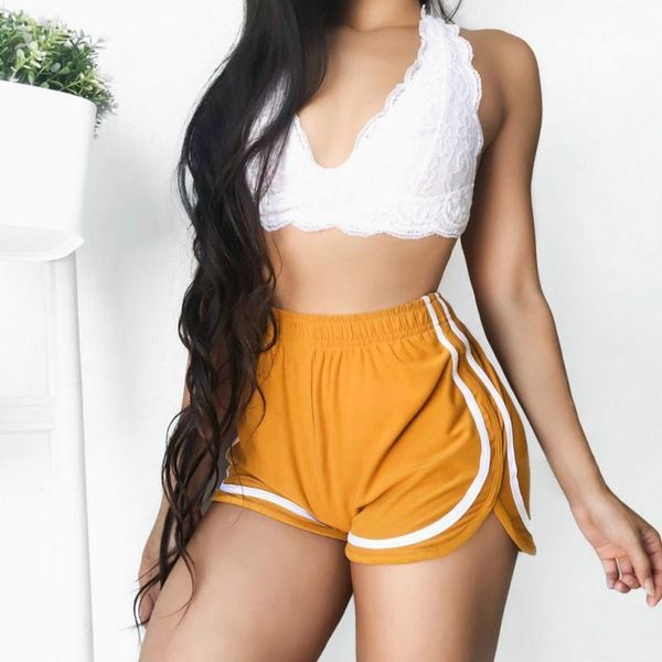 

casual booty shorts for women strip patchwork fitness workout summer high waist biker shorts female short pants1, White;black