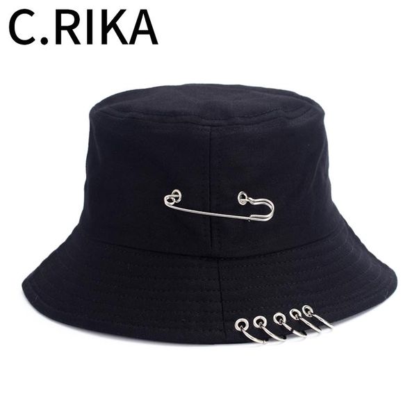 

cloches fashion hip hop k letter iron ring cotton bucket hats style cap bob 100% handmade rings fisherman hat panama, Blue;gray