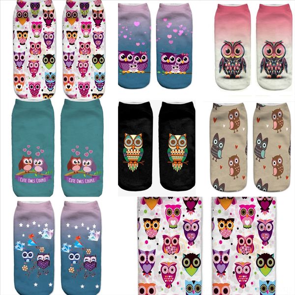 

avmop animal print cute mens women socks sock owls summer casual cotton sock women men cotton style, Black