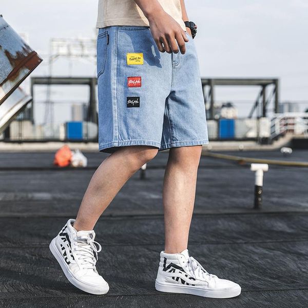 

men's shorts 2021 summer men jeans cotton denim casual, White;black