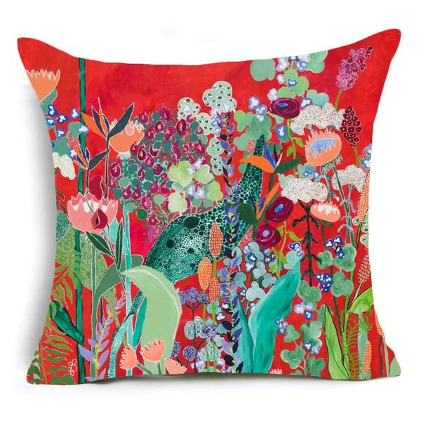 

pillow case d printing oil painting linen cushion cover sofa chair modern simple flower decorative throw pillows case home decor f
