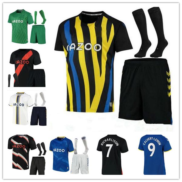 

2021 2022 pickford digne keane james soccer jerseys godfrey allan y.mina sigurdsson richarlison calvert-lewin men kids football shirts, Black;yellow