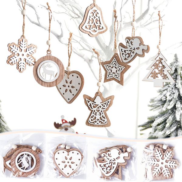 

charms decorations wooden mixed christmas x4# pendant jewelry hand made diy craft making maken decoration accessories