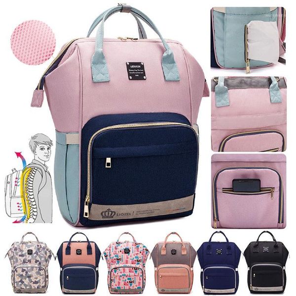 

diaper bags lequeen baby ergonomics mommy bag breathable backpacks double dry wet separation zone waterproof maternity1
