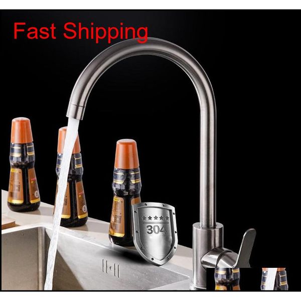 

new 360 degree stainless steel rotating kitchen garden sink and cold water faucet gourd type bathroom single handle brushed nickel iasu