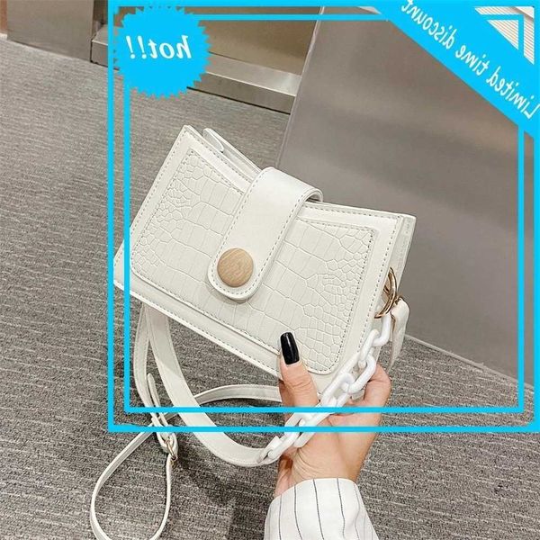 

crocodile print pu leather shoulder bags for women 2021 new winter chains crossbody tas mode single female bag bolso muir