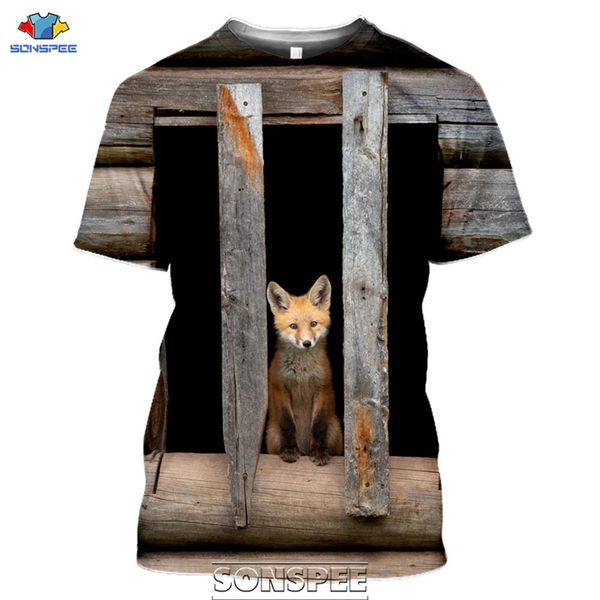 

animal cute fox smile 3d print shirts comics graphic horror men clothing