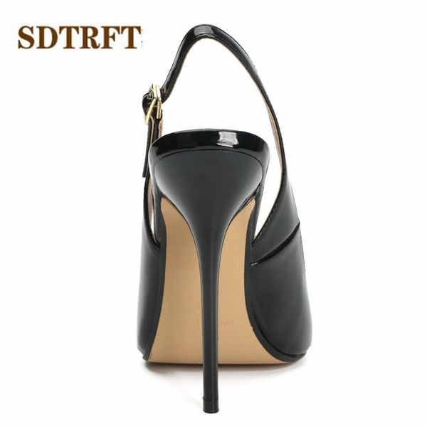 

sdtrft ladies stilettos 13cm thin high heels cosplay buckle pumps women's wedding shoes sapato feminino plus:45 46 47 48 y200702, Black