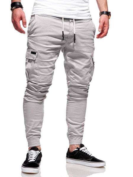 

new designer men's pants classic example pocket leggings tether elastic sports pants casual joggers for men sale, Black