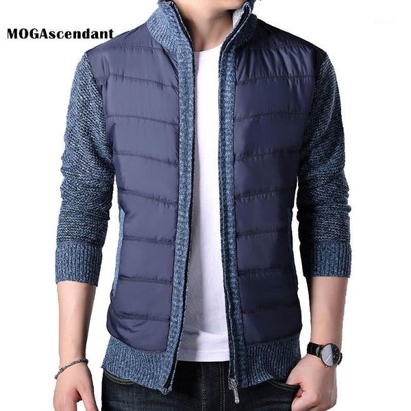 

men's winter thick sweatercoat male autumn cashmere wool patchwork sweatercoat zipper cardigans sweater man outerwear jacket1, White;black