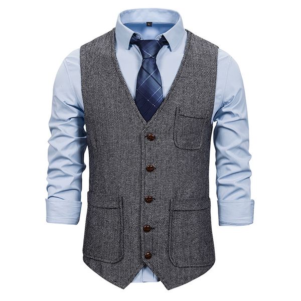 

2021 new men's fine vests men formal wedding only fashion dress breasted suit vest 7kdq, Black;white