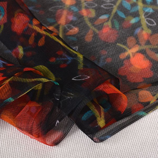 

bysifa] ladies red black silk scarf shawl new floral design spring fall long scarves 170*105cm elegant thin neck scarves 201006, Blue;gray